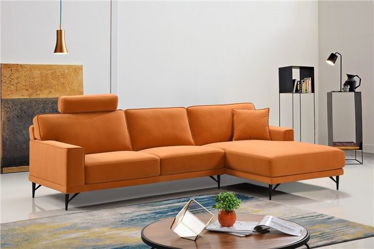 Smalll størrelse L formet stoff sofa sofa